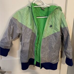 Nike Lime Green and Gray Raincoat